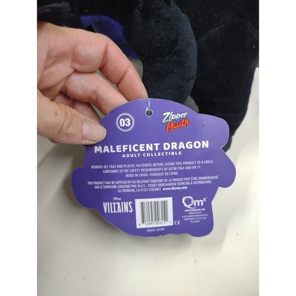 Disney Maleficent Dragon ZIPPERMOUTH Plush Villains Collectible Limited Edition - Picture 8 of 8